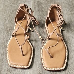 Antonio Melani x The Nat Note Leather Lace-Up Sandals – Women’s Size 10M